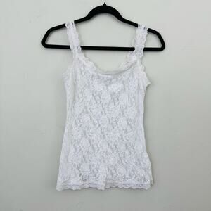 Hanky Panky White Floral Lace Sheer Tank Top Women’s Size M